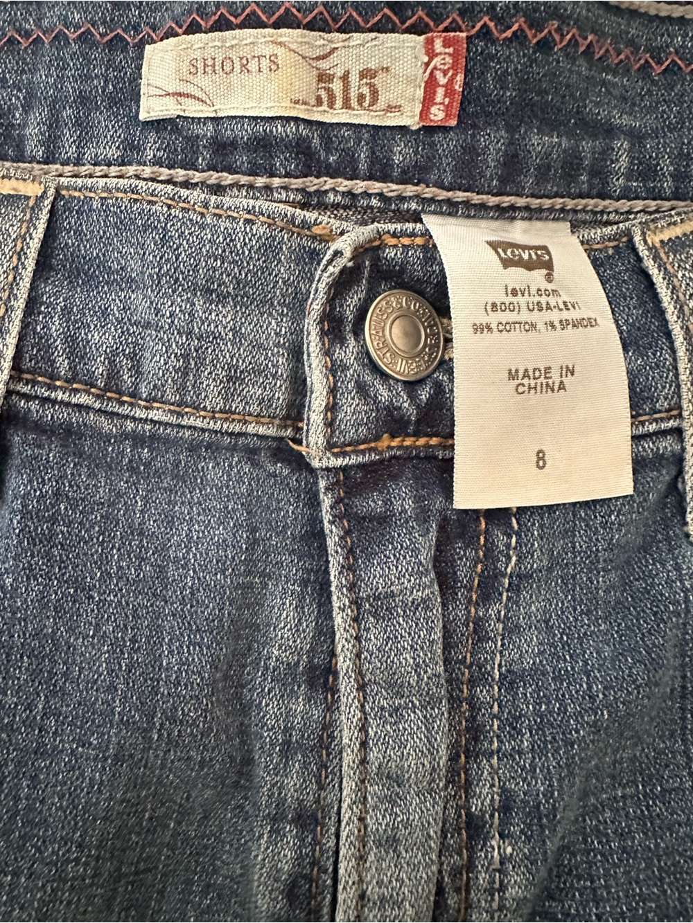 Levi's Blue Denim Women's Jean Shorts with Contrast Stitching